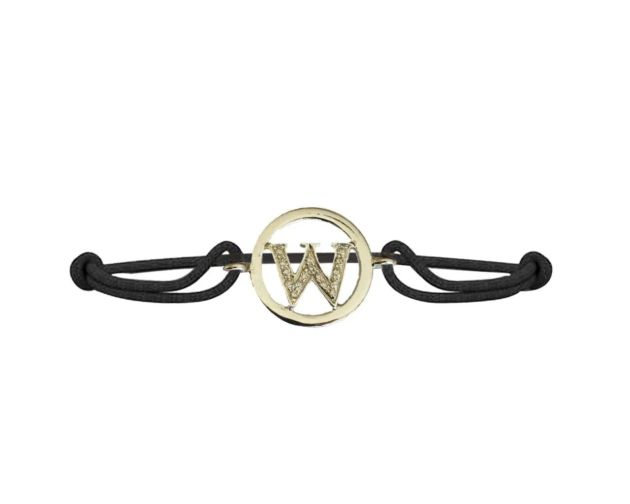 Alphabets bracelet with diamonds W - Jewelslane