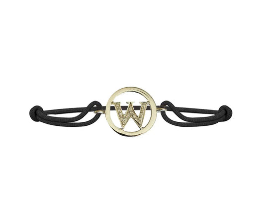 Alphabets bracelet with diamonds W - Jewelslane