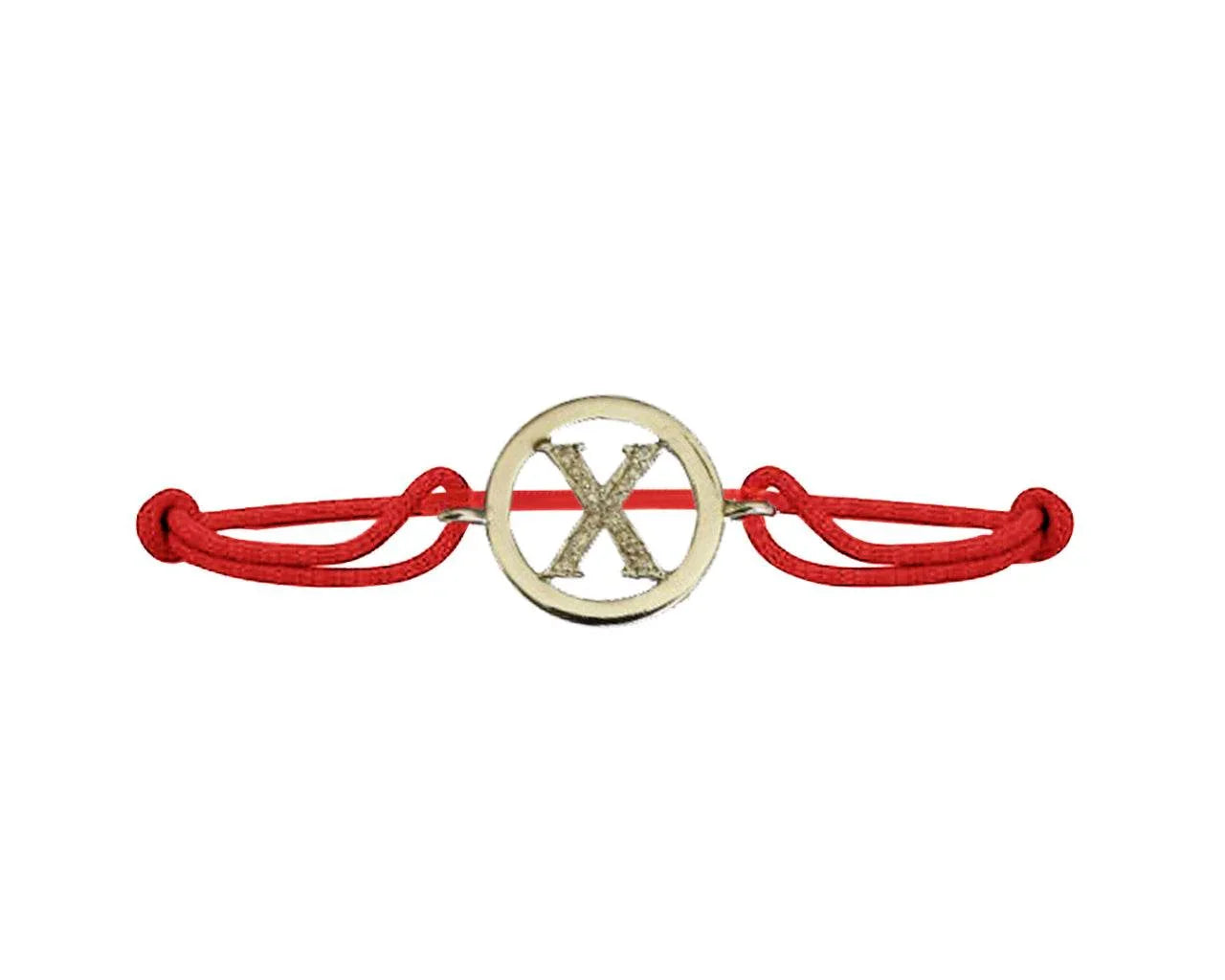 Alphabet bracelet with diamonds X - Jewelslane