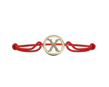 Alphabet bracelet with diamonds X - Jewelslane