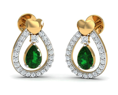Ameena Emerald Diamond Pendant Set - Jewelslane