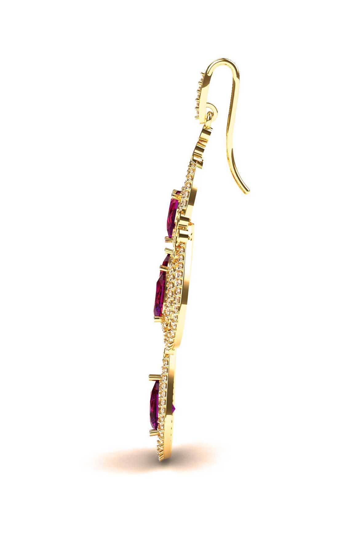 Amethyst & Diamond contemporary Danglers - Jewelslane