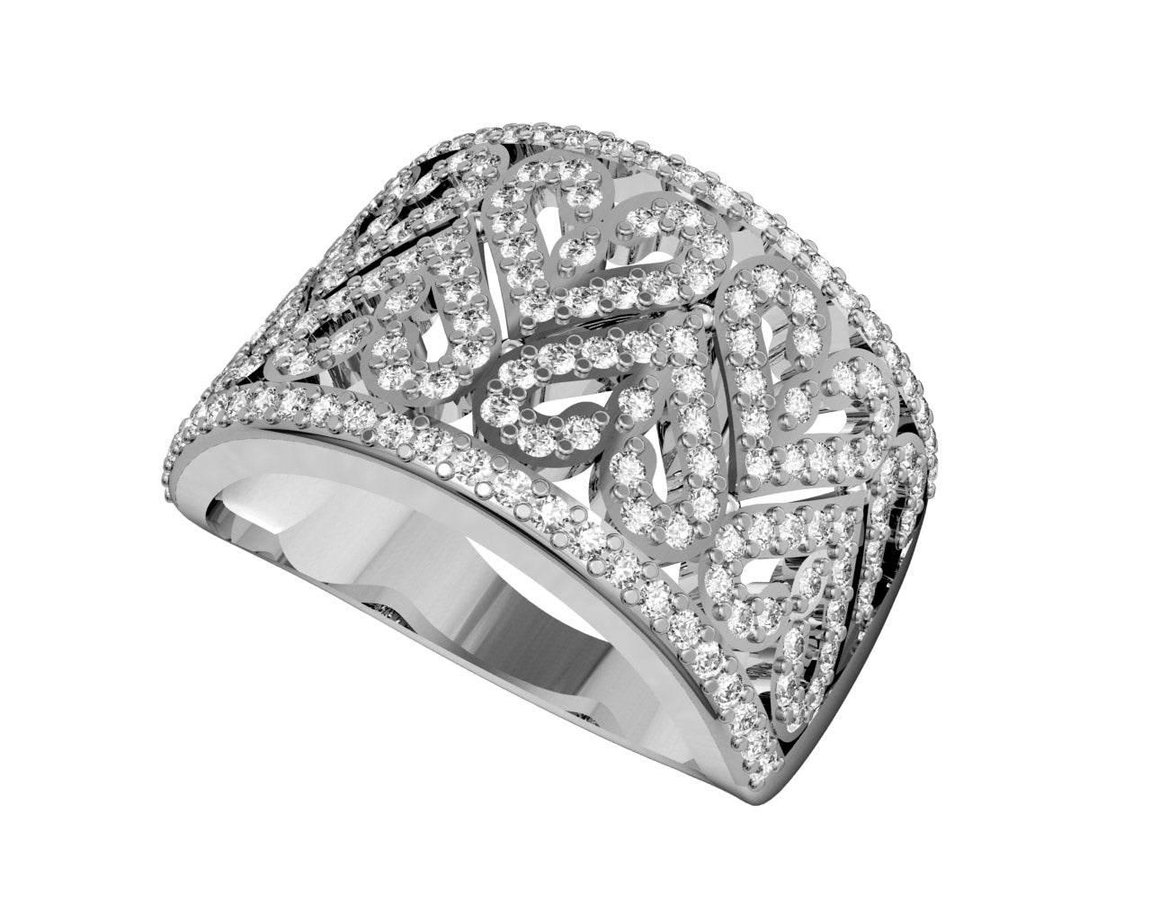 Amorous Hearts Diamond Band - Jewelslane