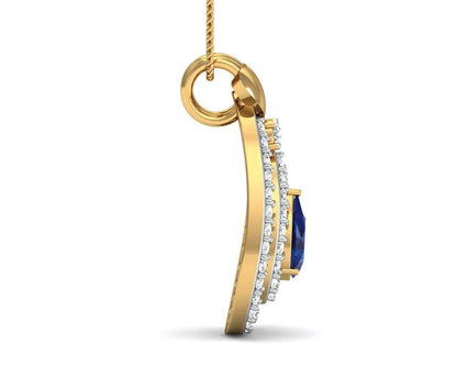 Anchita Sapphire Diamond Pendant - Jewelslane