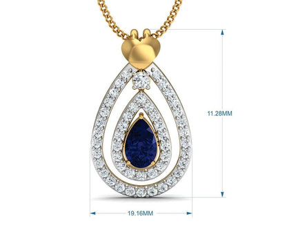 Anchita Sapphire Diamond Pendant - Jewelslane