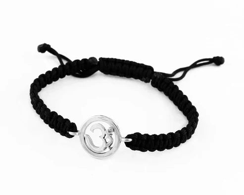 Om Single Diamond Bracelet Silver - Jewelslane