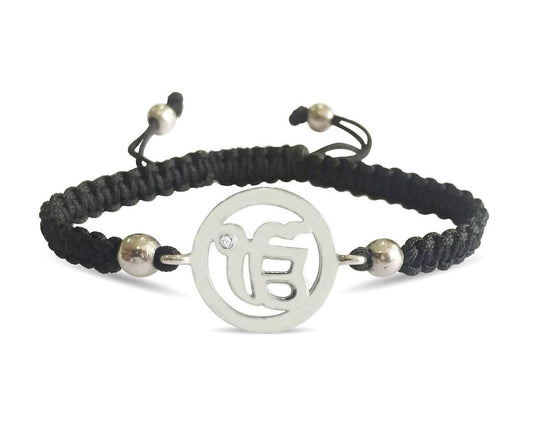 Auspicious Ik Onkar Charm Silver Bracelet for Girls - Jewelslane