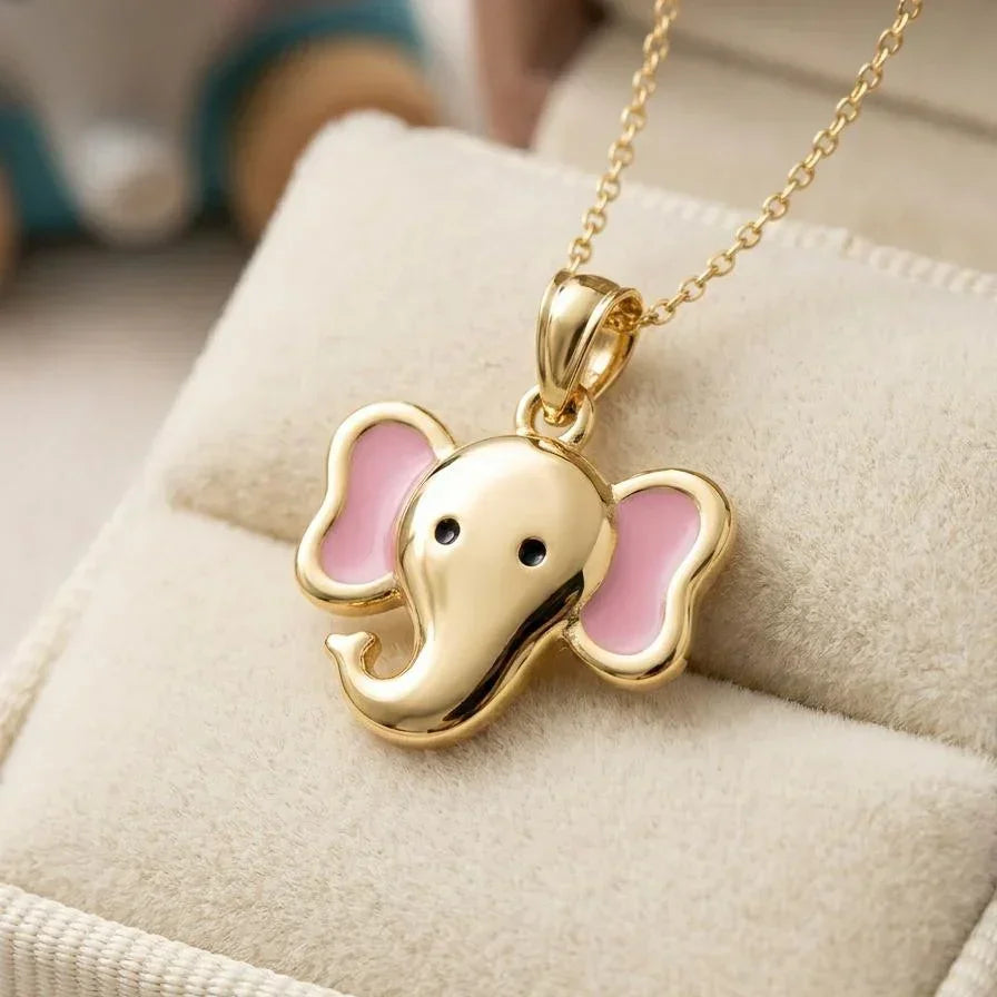 Baby Elephant Gold Charm - Jewelslane