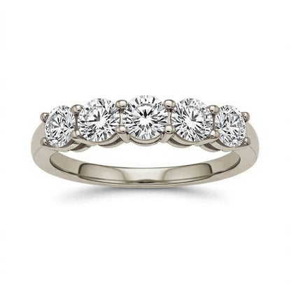 Calla Classic Diamond Band with 5 Round Diamonds - Jewelslane