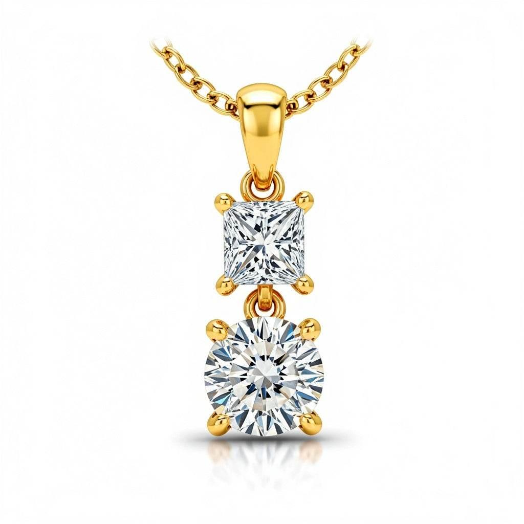 Capri Lab Grown Diamond Solitaires Pendant in Gold - Jewelslane