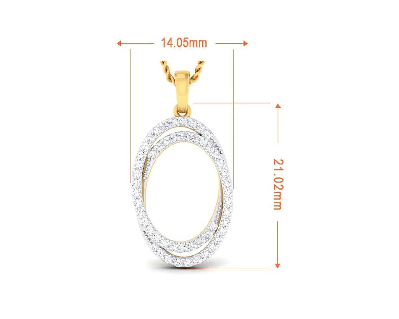 Carmon Diamond Oval Pendant - Jewelslane