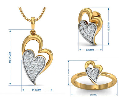 Carys Heart Pendant Set - Jewelslane