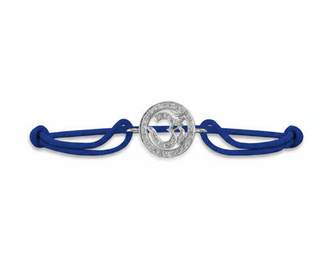 Om Bracelet in Silver with Forty-Two 0.24 Carats Diamonds - Jewelslane