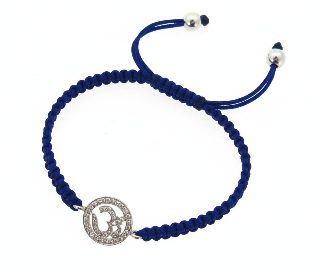 Om Bracelet in Silver with Forty-Two 0.24 Carats Diamonds - Jewelslane