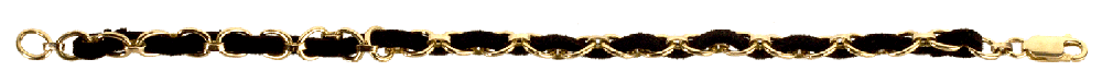 Gold chain Charms bracelet Black - Jewelslane