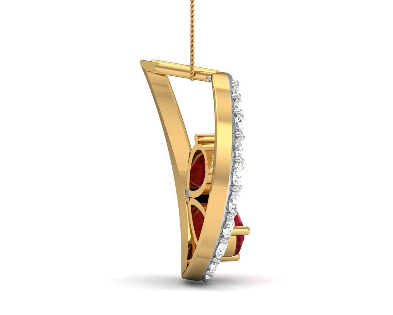 Chiti Ruby Diamond Pendant - Jewelslane