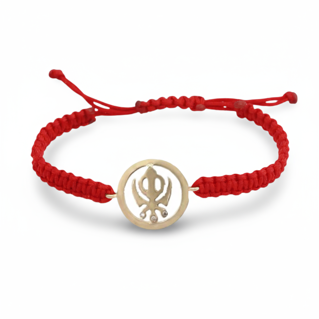 Khanda Bracelet in Gold 14k with Diamonds - Jewelslane