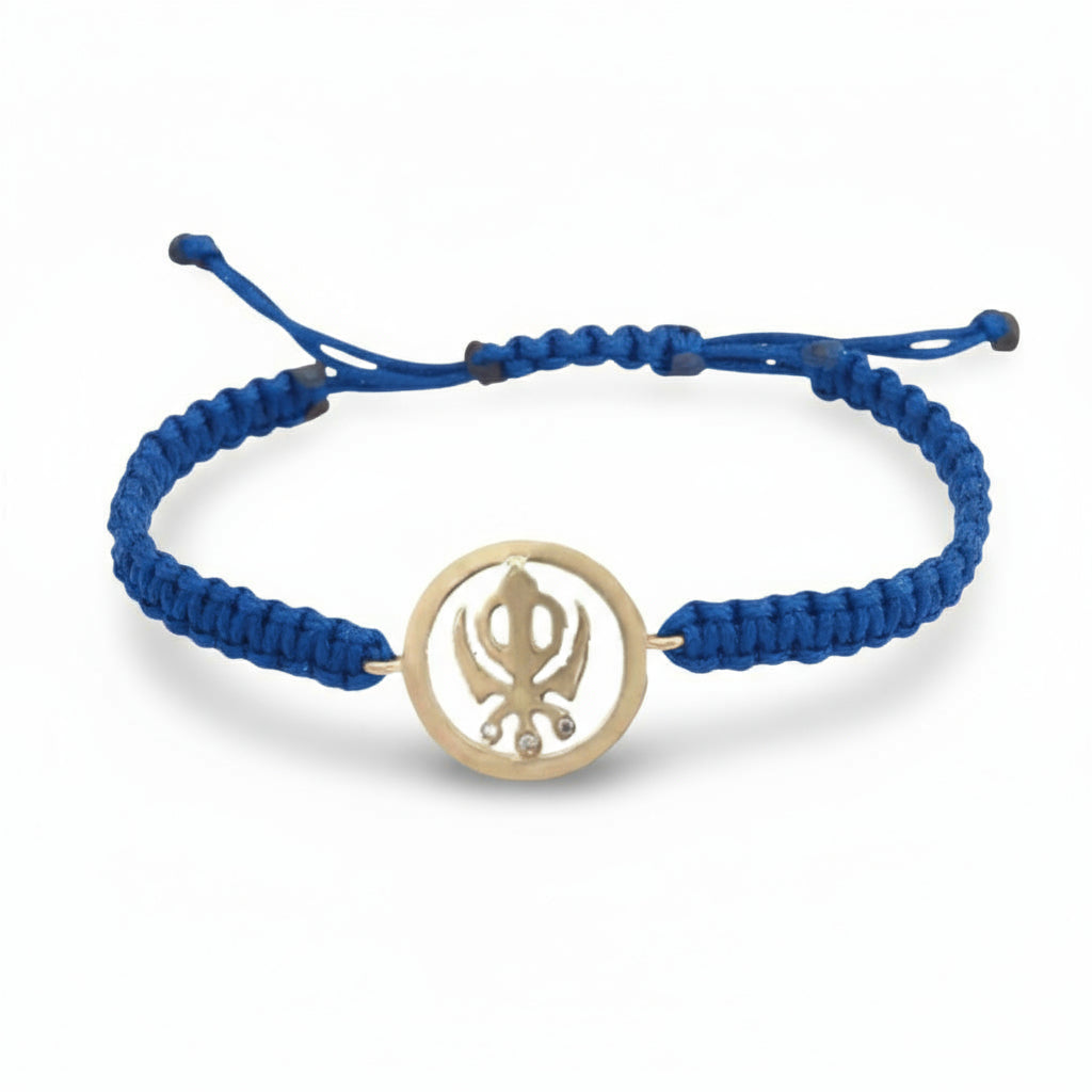 Khanda Bracelet in Gold 14k with Diamonds - Jewelslane