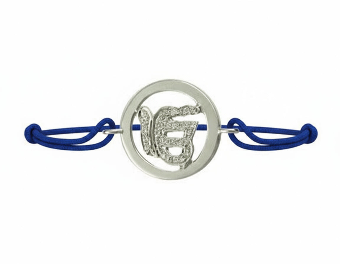 Ik Onkaar Inside Diamond Bracelet in Silver 18MM - Jewelslane