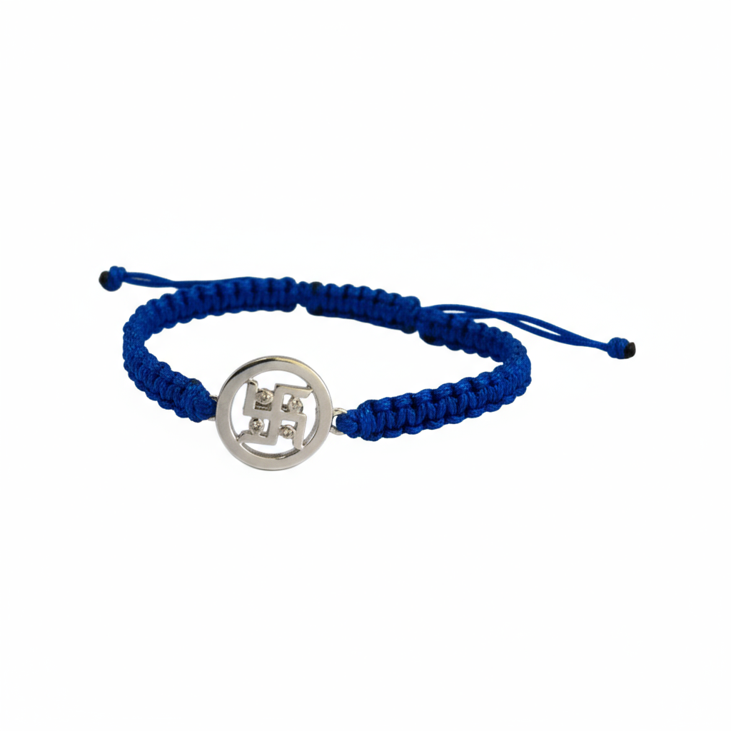 Gold Plated silver Swastika Rakhi - Jewelslane