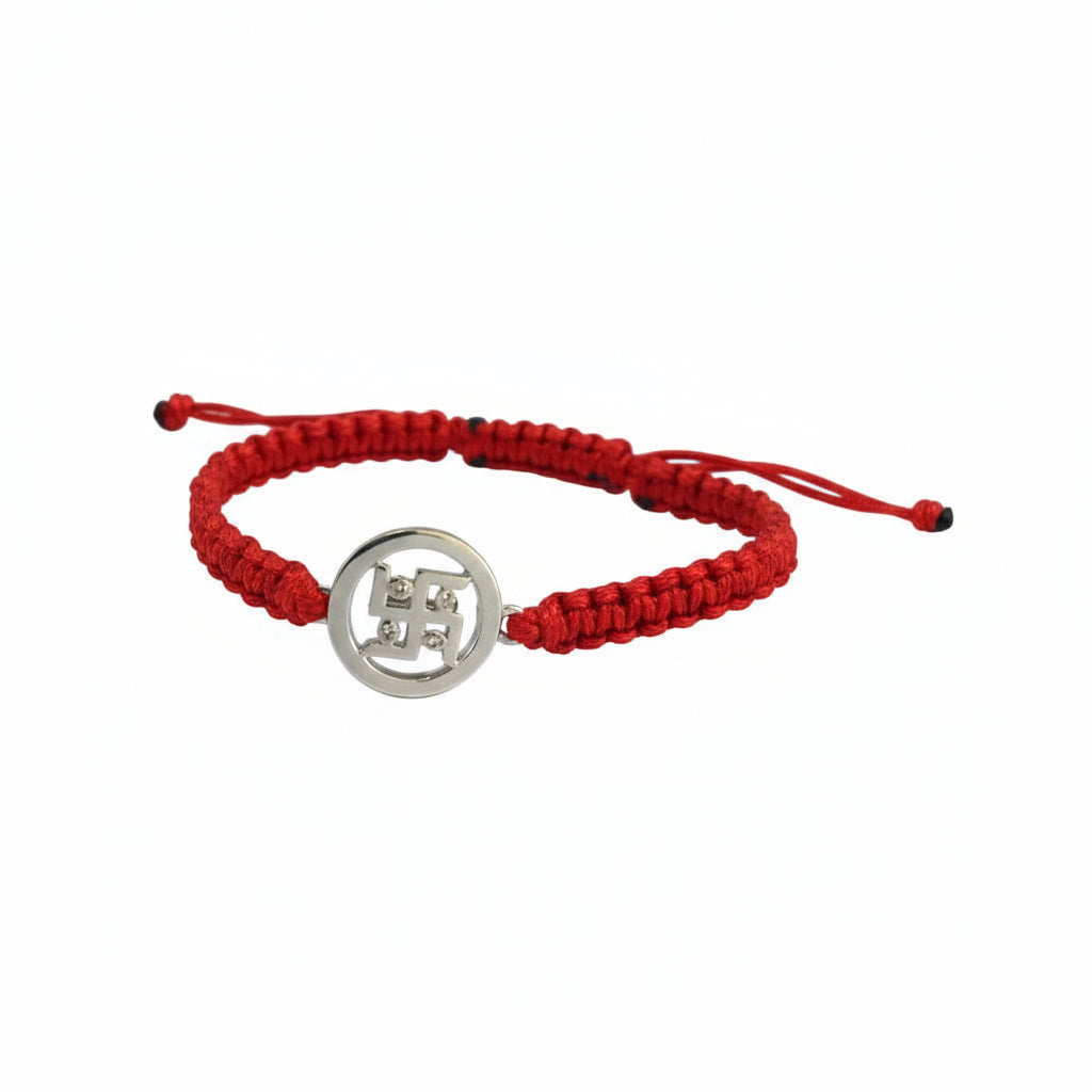 Gold Plated silver Swastika Rakhi - Jewelslane