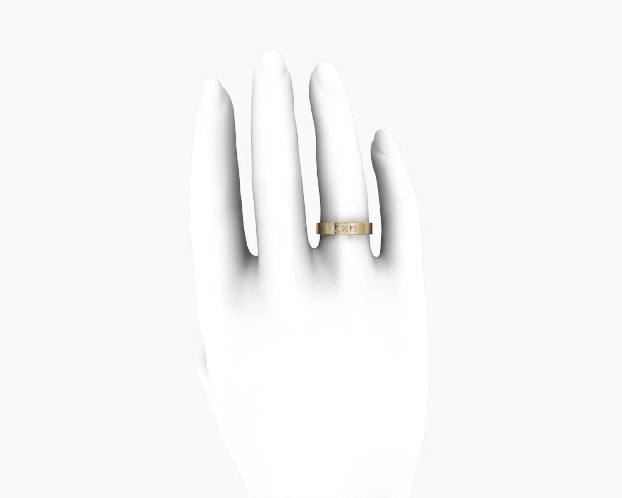 Chris Square Diamond Wedding Band - Jewelslane