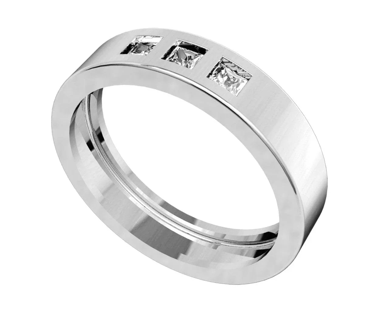 Chris Square Diamond Wedding Band - Jewelslane