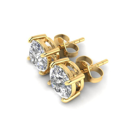 Classic Round brilliant Lab Grown Solitaire Diamond Earrings in gold - Jewelslane