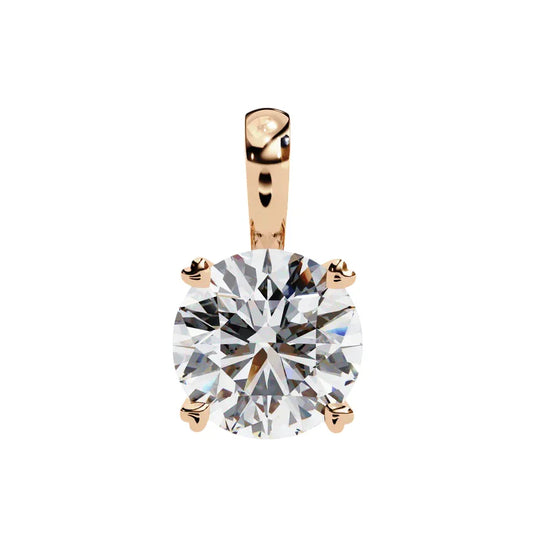 Classic Round Brilliant Solitaire Diamond Pendant in Gold