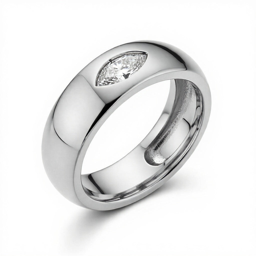 Colt marquise Shape Lab Diamond Solitaire Ring - jewelslane