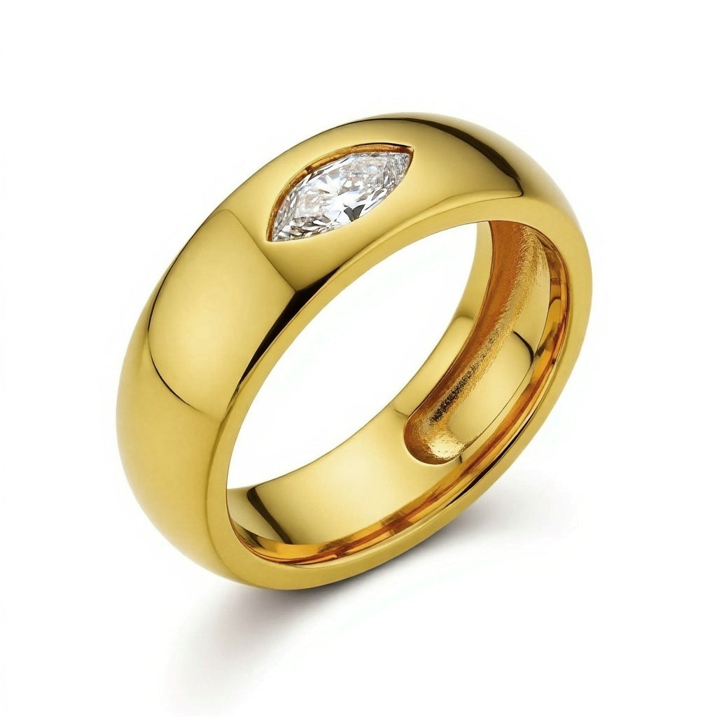 Colt marquise Shape Lab Diamond Solitaire Ring - jewelslane