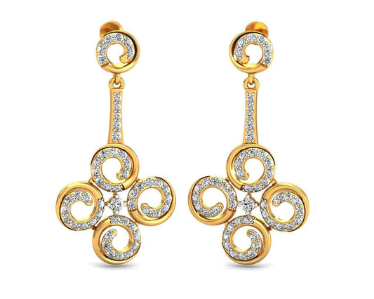 Contemporary Club Diamond Danglers - Jewelslane