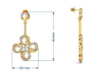 Contemporary Club Diamond Danglers - Jewelslane