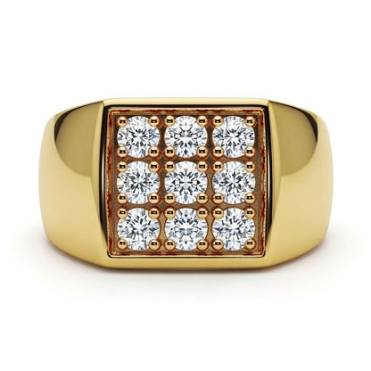 Conventional Nine Diamonds Gents Ring - jewelslane