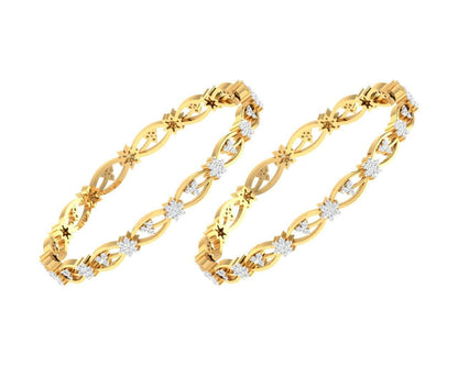 Dalia Round Brilliant Diamond Bangles - Jewelslane