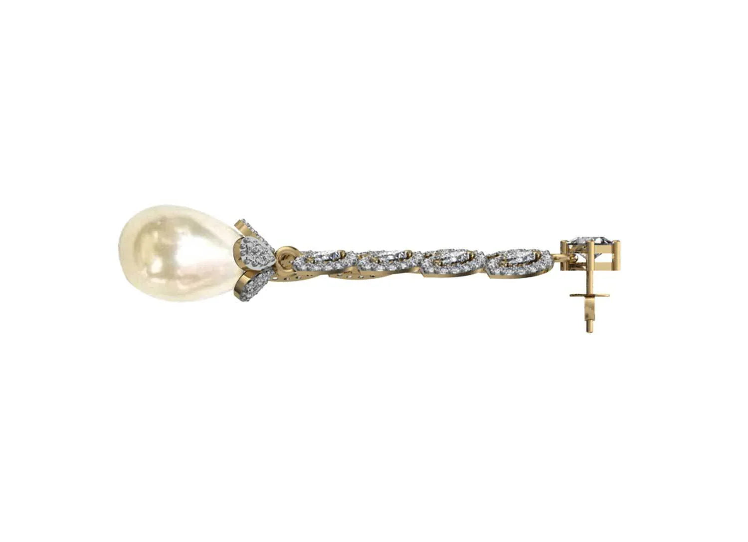 Marquee & Round diamond danglers - Jewelslane