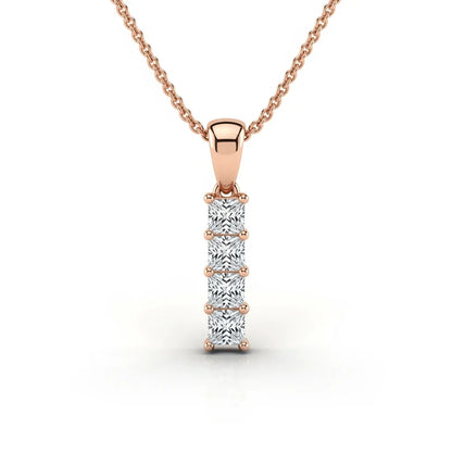 Dani Princess cut Lab diamonds pendant - Jewelslane