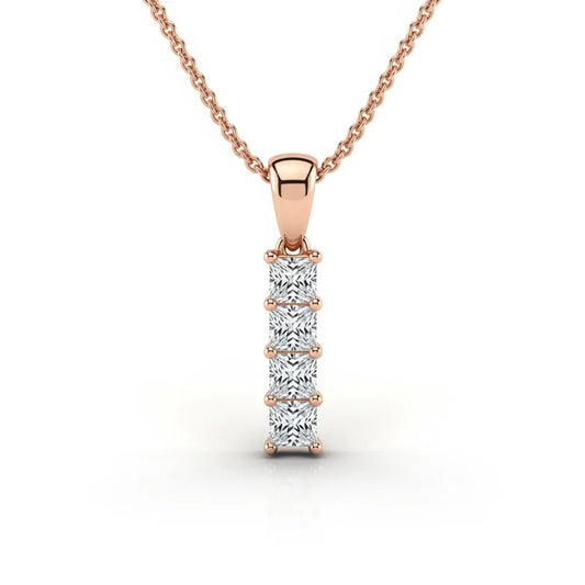 Dani Princess cut Lab diamonds pendant - Jewelslane