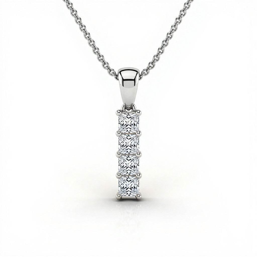Dani Princess cut Lab diamonds pendant - Jewelslane