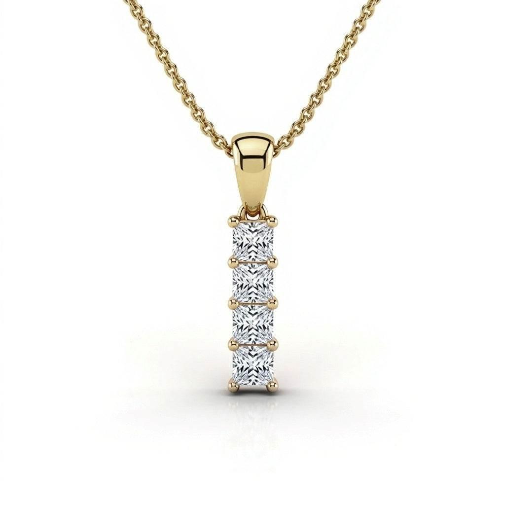 Dani Princess cut Lab diamonds pendant - Jewelslane