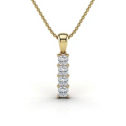 Dani Princess cut Lab diamonds pendant - Jewelslane