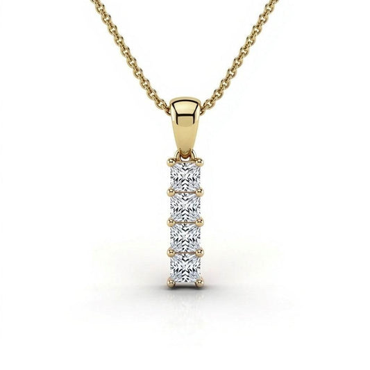 Dani Princess cut Lab diamonds pendant - Jewelslane