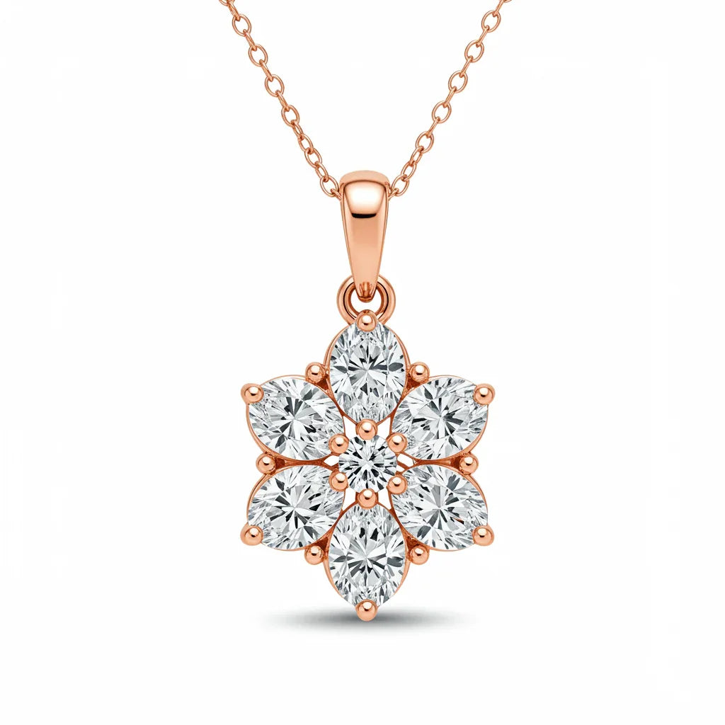 Darla Oval Shape Lab Diamond Solitaire Pendant - Jewelslane
