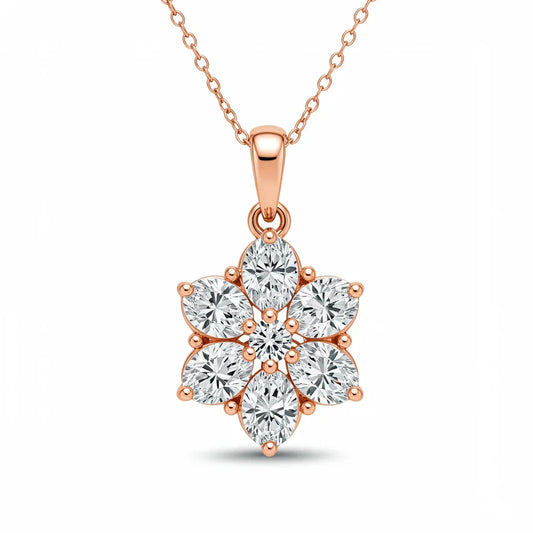 Darla Oval Shape Lab Diamond Solitaire Pendant - Jewelslane