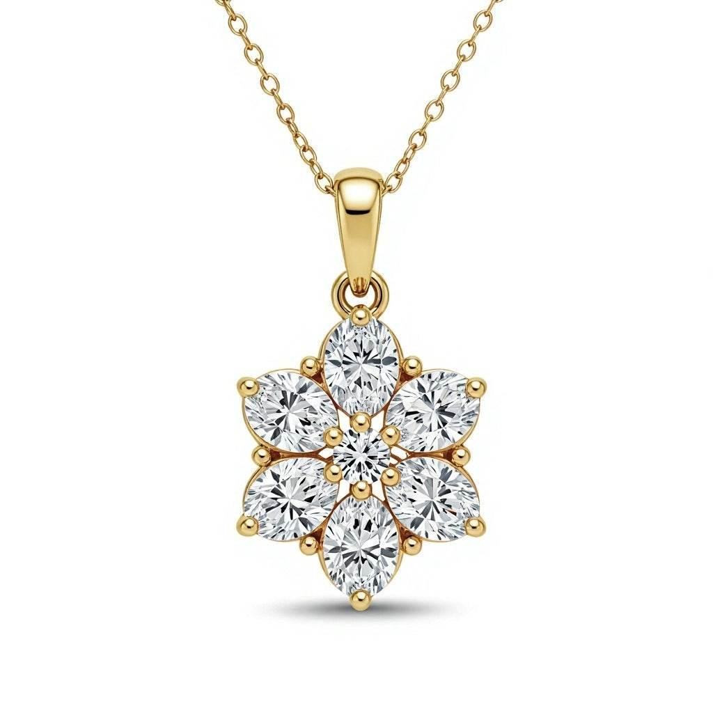 Darla Oval Shape Lab Diamond Solitaire Pendant - Jewelslane