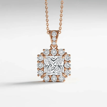 Dea Princess Cut Lab Diamond Solitaire Pendant - Jewelslane