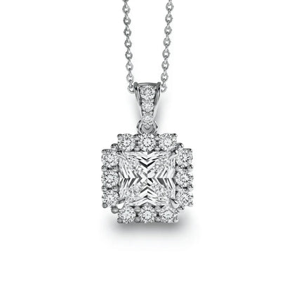 Dea Princess Cut Lab Diamond Solitaire Pendant - Jewelslane
