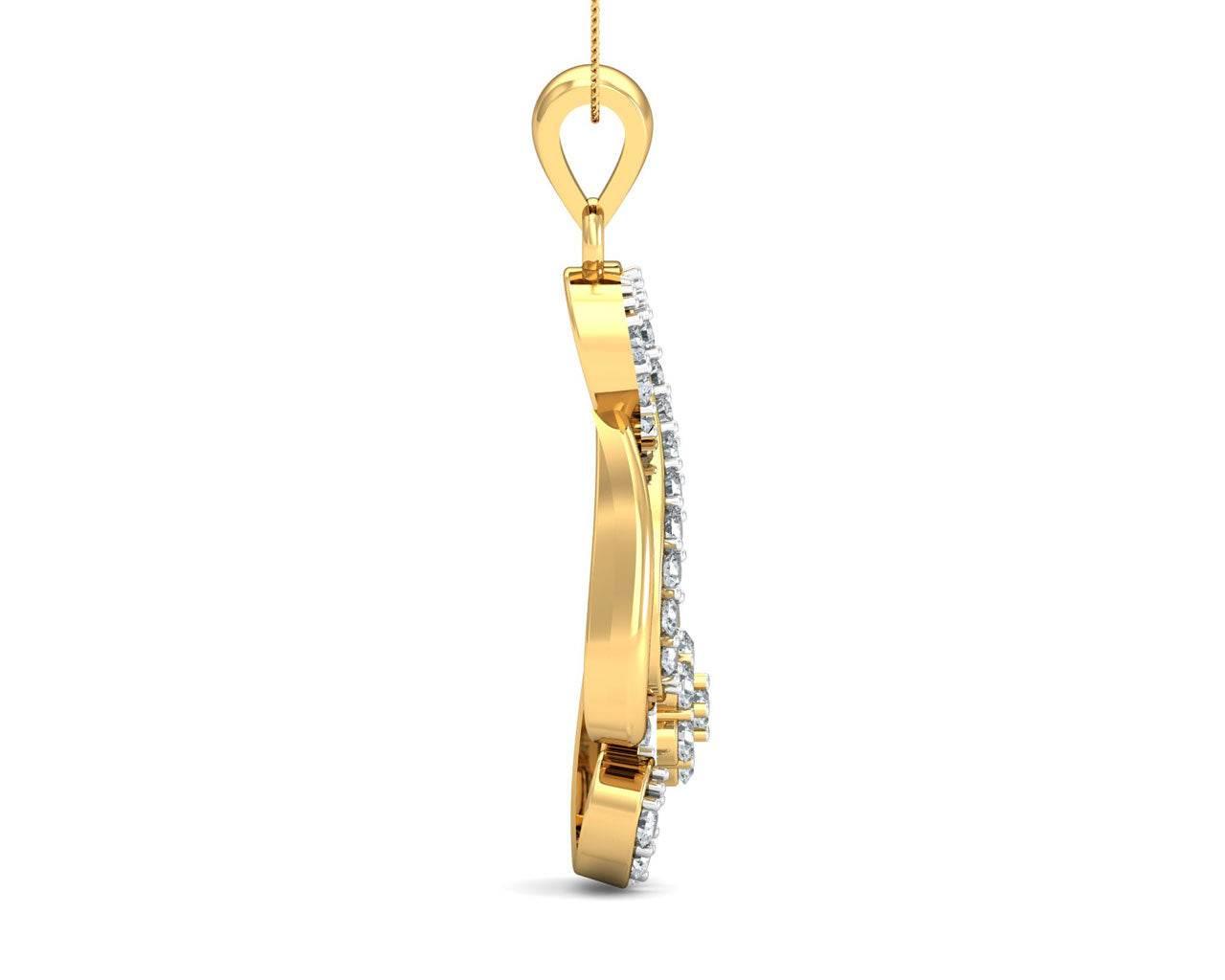 Deiva Round Brilliant Diamond Pendant - Jewelslane