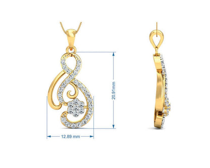Deiva Round Brillant Diamond Pendant Set - Jewelslane