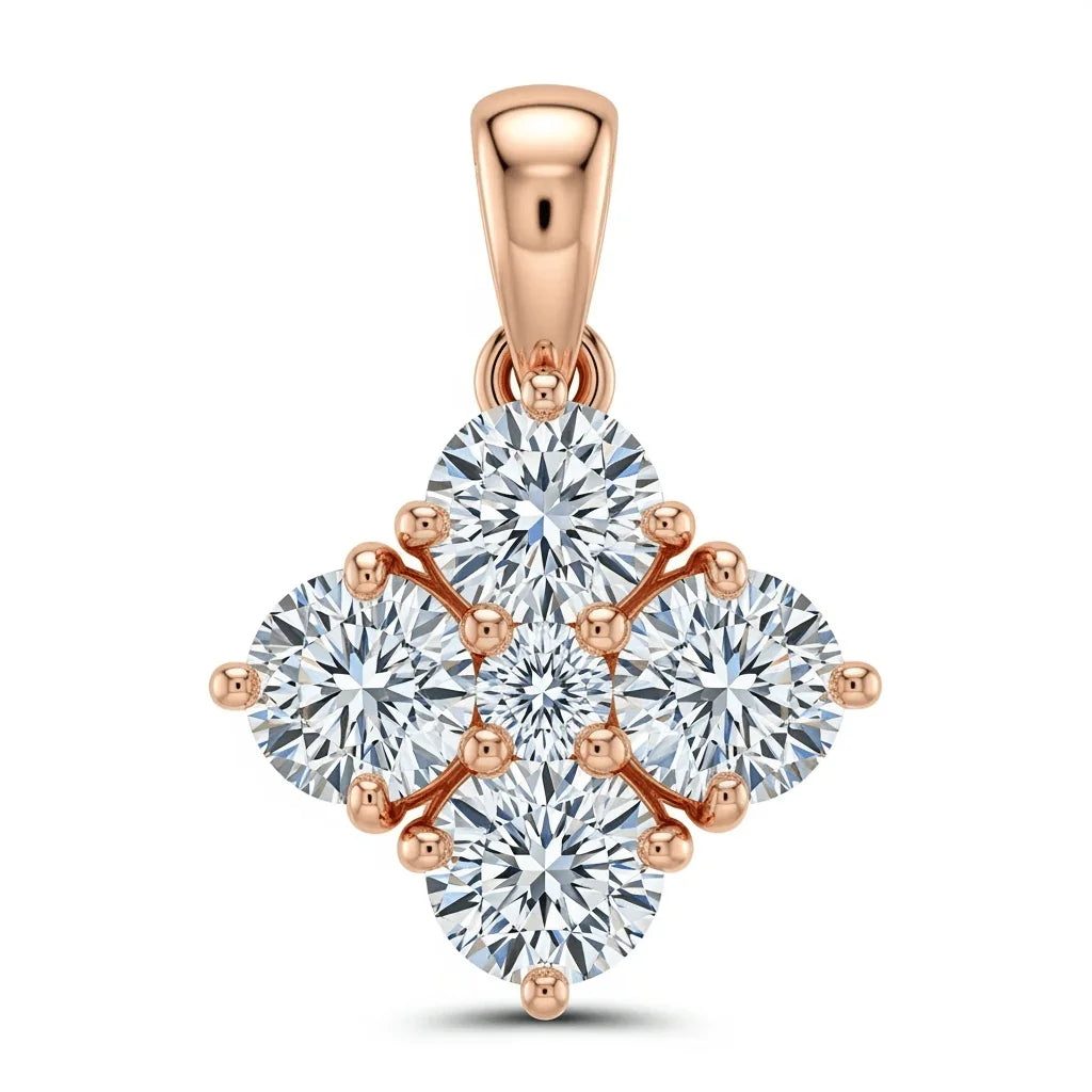 Demi Round Brilliant Cut diamond Solitaire pendant - Jewelslane
